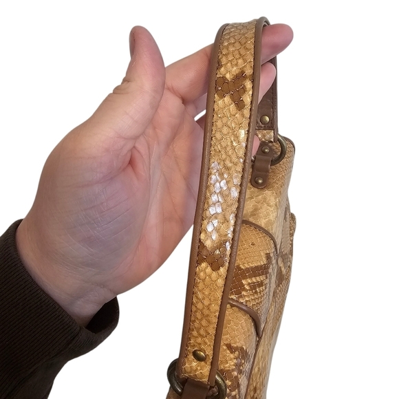 Cole Haan Snakeskin Y2K Small Leather Shoulder Bag Purse - Picture 5 of 7